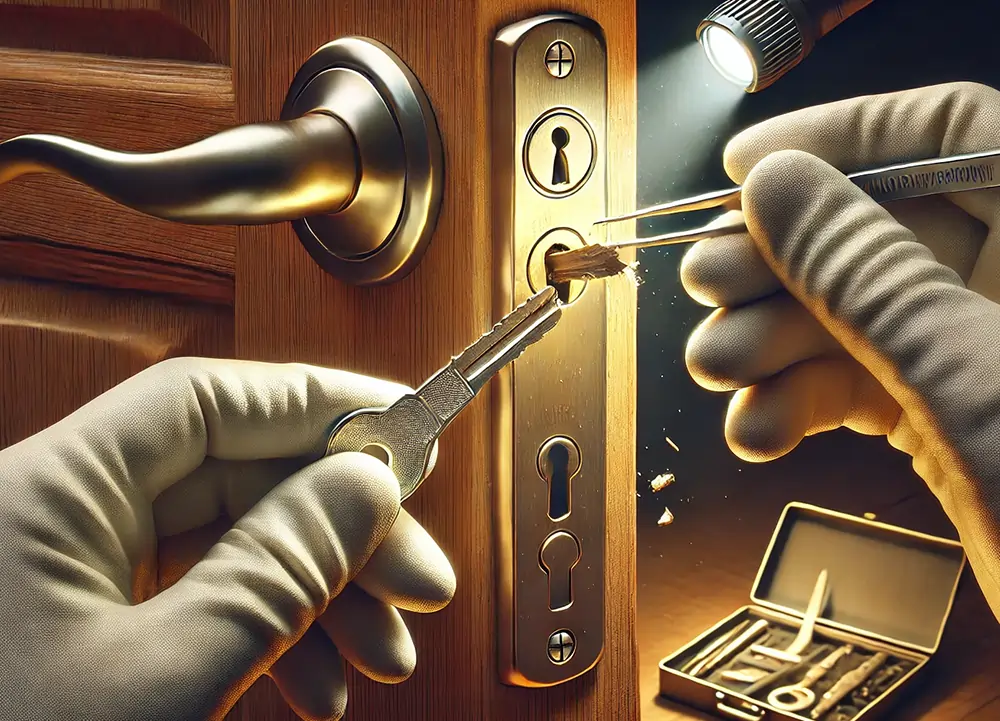 Mobile locksmith van parked near home during emergency service call